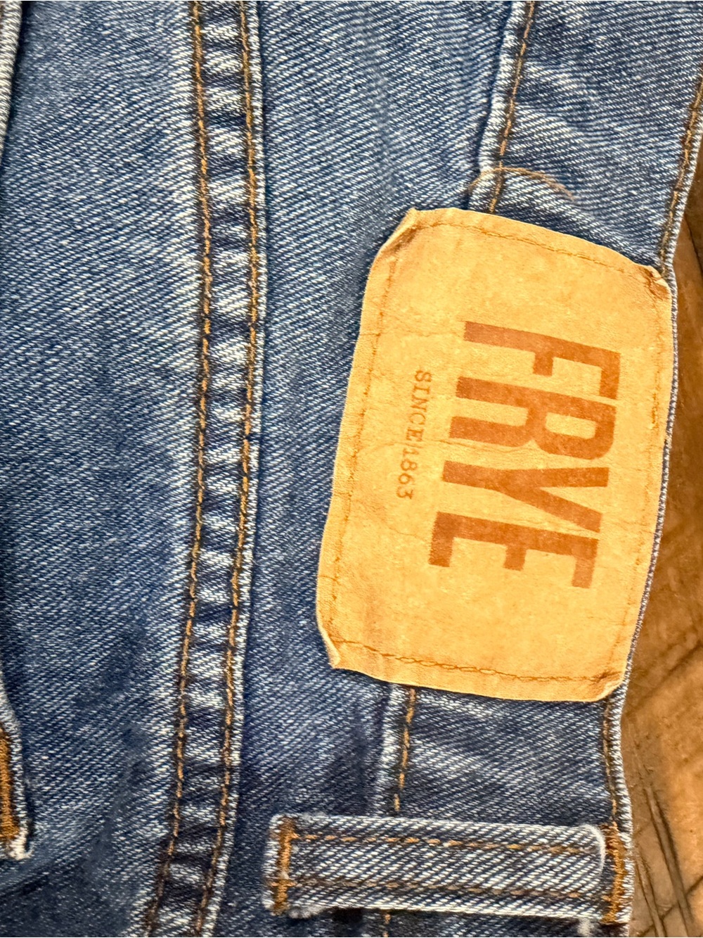 Frye Men's Denim Jeans with Leather Patch